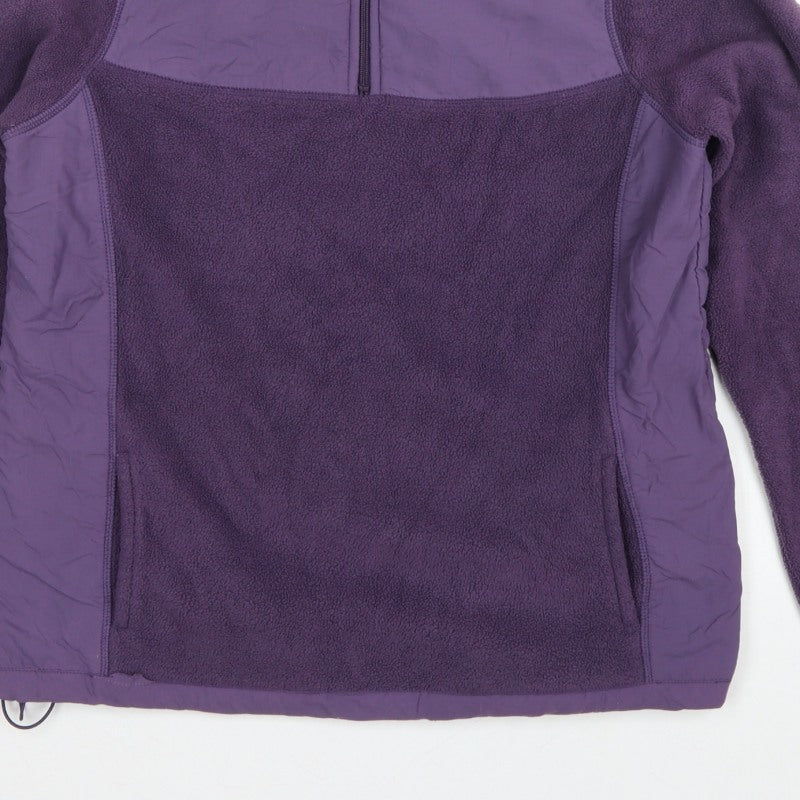 Papaya Women Purple UK 12 Quarter Zip Fleece Pullover Sweatshirt