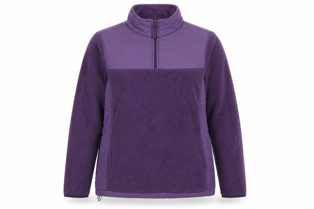 Papaya Women Purple UK 12 Quarter Zip Fleece Pullover Sweatshirt
