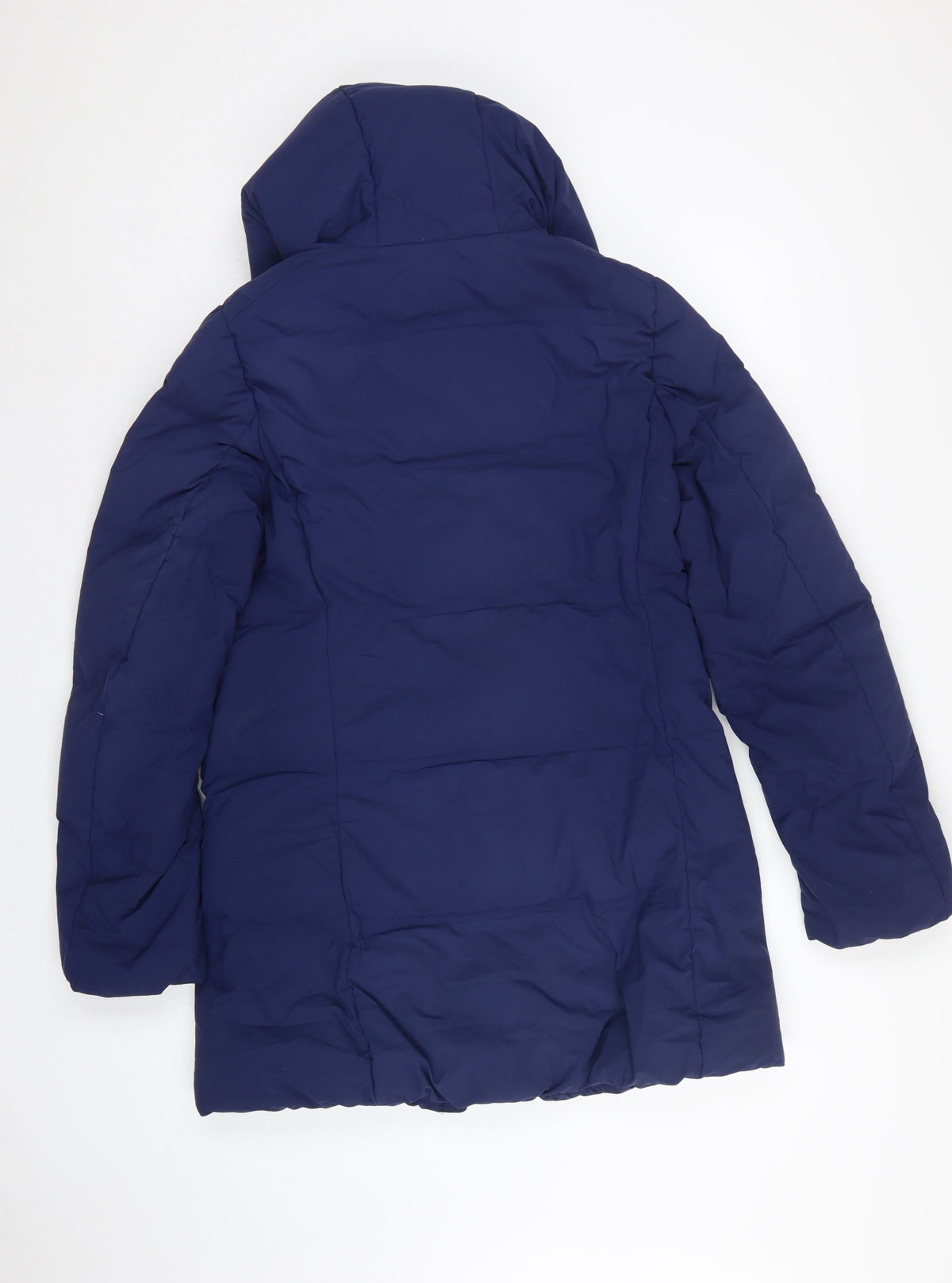 UNIQLO Women Blue S Long Hooded Down Puffer Coat Windproof