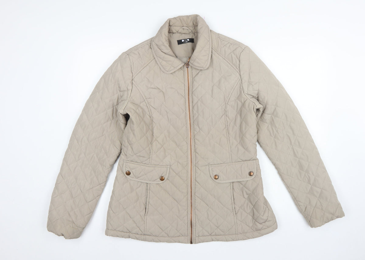 Moda at George Women’s Beige UK 14 Quilted Padded Zip Jacket