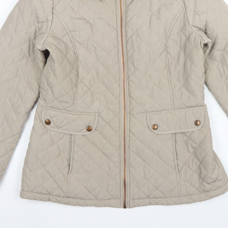 Moda at George Women’s Beige UK 14 Quilted Padded Zip Jacket