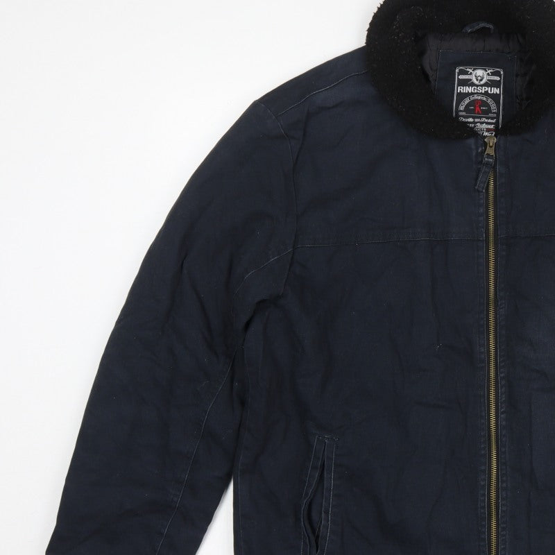 Additional view of Ringspun Men’s Blue XL Hostrup Military Jacket Full Zip Cotton