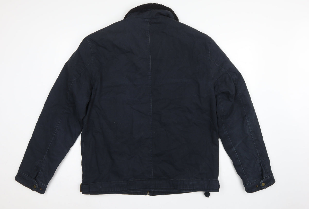 Brand and care label for Ringspun Men’s Blue XL Hostrup Military Jacket Full Zip Cotton