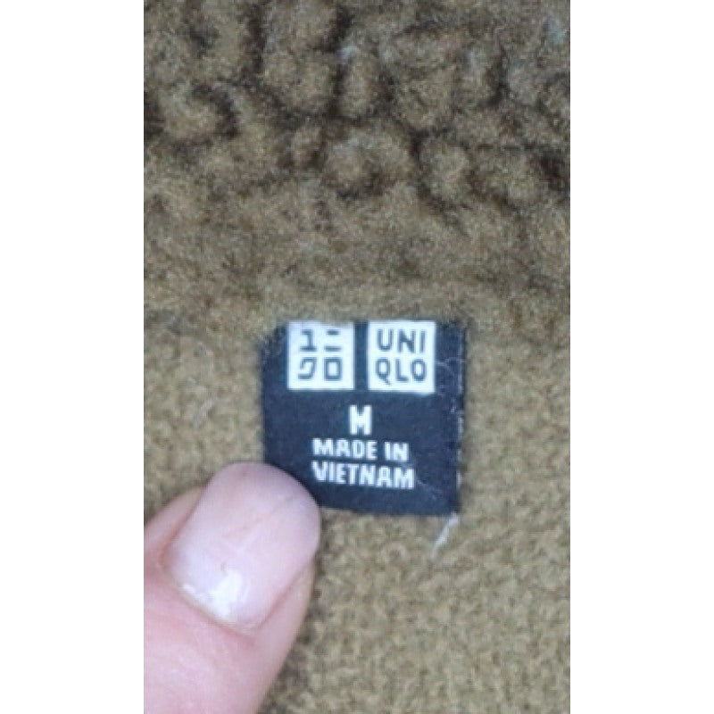 UNIQLO Men’s Brown M Teddy Fleece Button Jacket Pile Casual