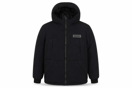 Rascal Boys Black 13 Years Hooded Puffer Jacket Padded Full Zip