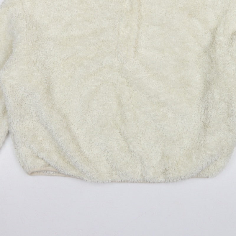 H&M Women’s Ivory UK 12 Full Zip Fleece Sweatshirt High Neck