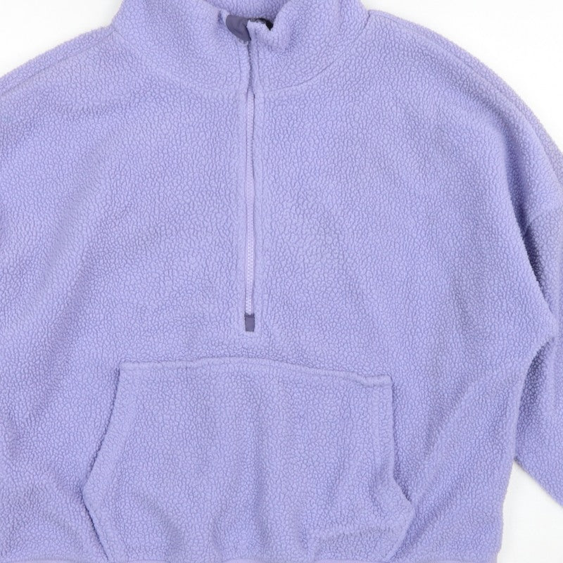 Dunnes Stores Women Purple M Fleece 1/4 Zip Pullover Sweatshirt