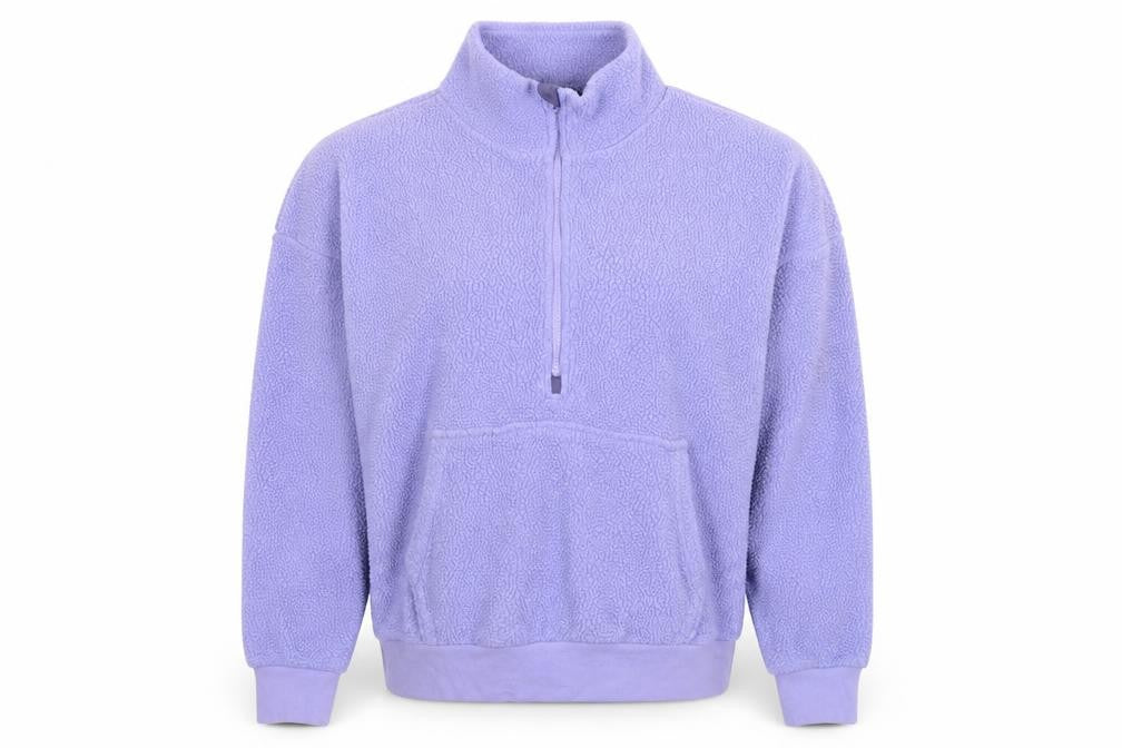 Dunnes Stores Women Purple M Fleece 1/4 Zip Pullover Sweatshirt