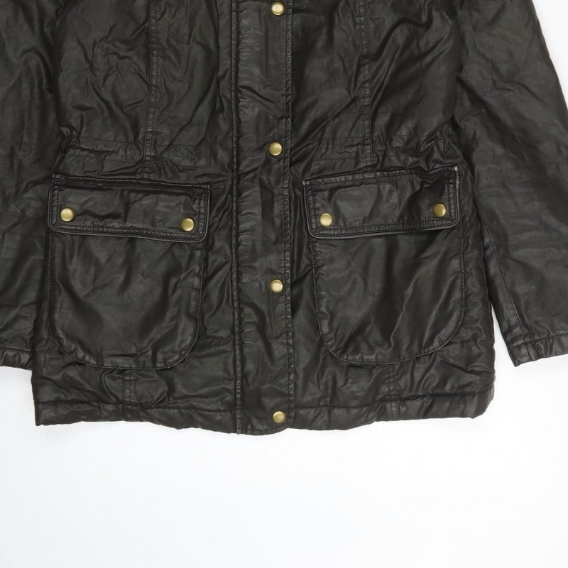 Marks and Spencer Women's Black UK 8 Parka Coat Faux Fur Trim Hooded