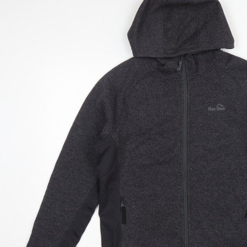 Peter Storm Men Grey M Hooded Full Zip Fleece Outdoor Jacket