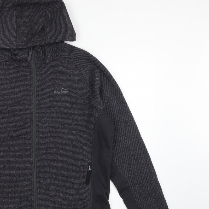 Peter Storm Men Grey M Hooded Full Zip Fleece Outdoor Jacket