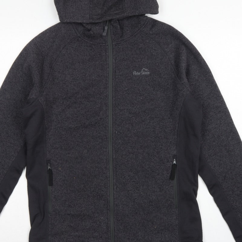 Peter Storm Men Grey M Hooded Full Zip Fleece Outdoor Jacket