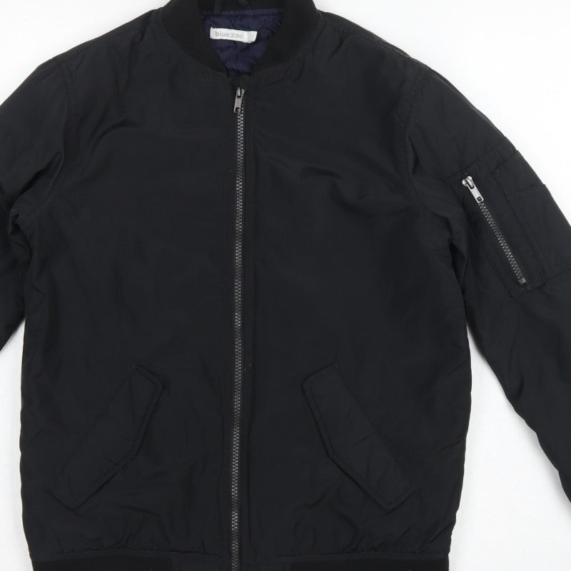 Bluezoo Boys Black Age 13 Bomber Jacket Padded Full Zip