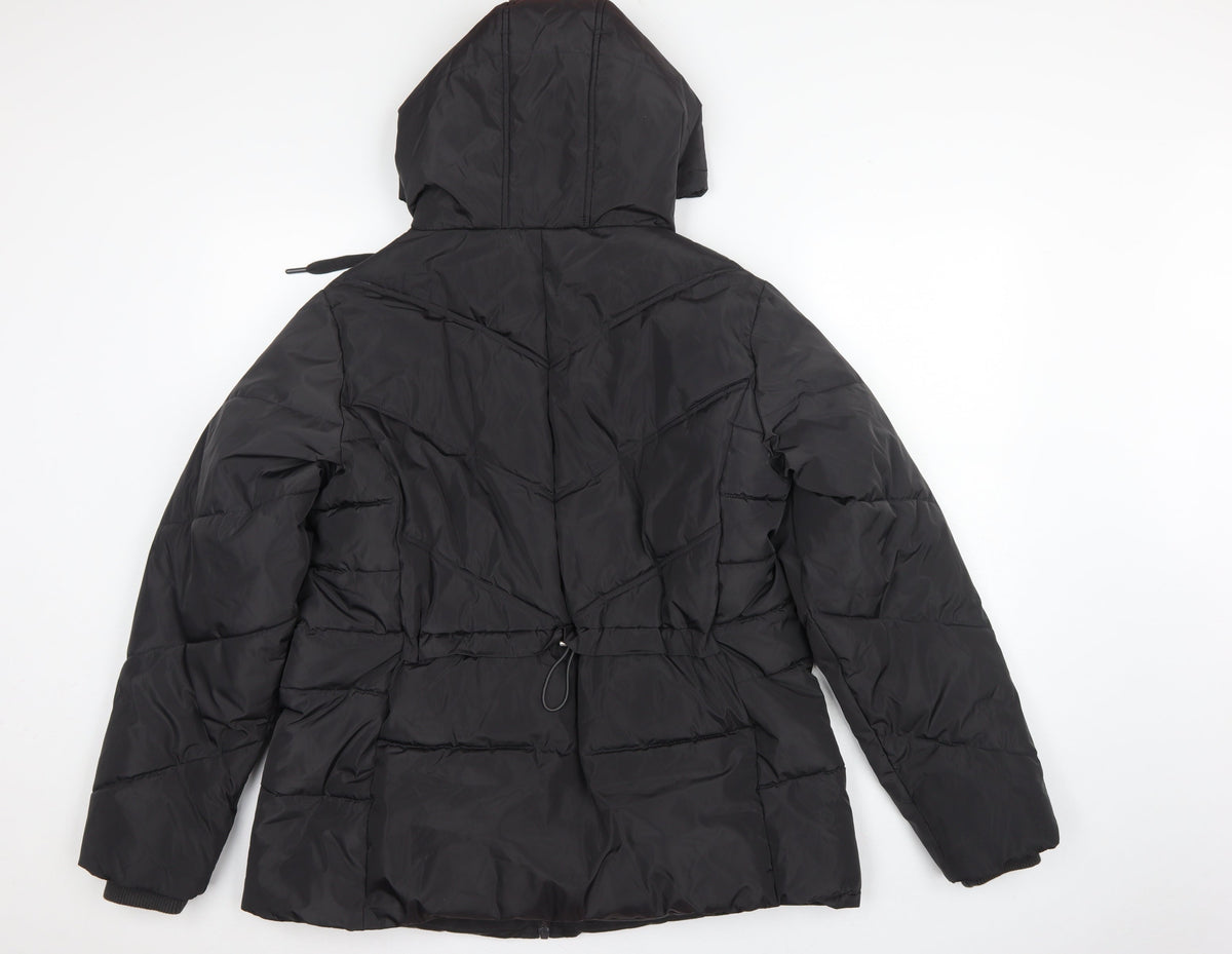 Capsule Women Black UK 16 Hooded Quilted Puffer Jacket