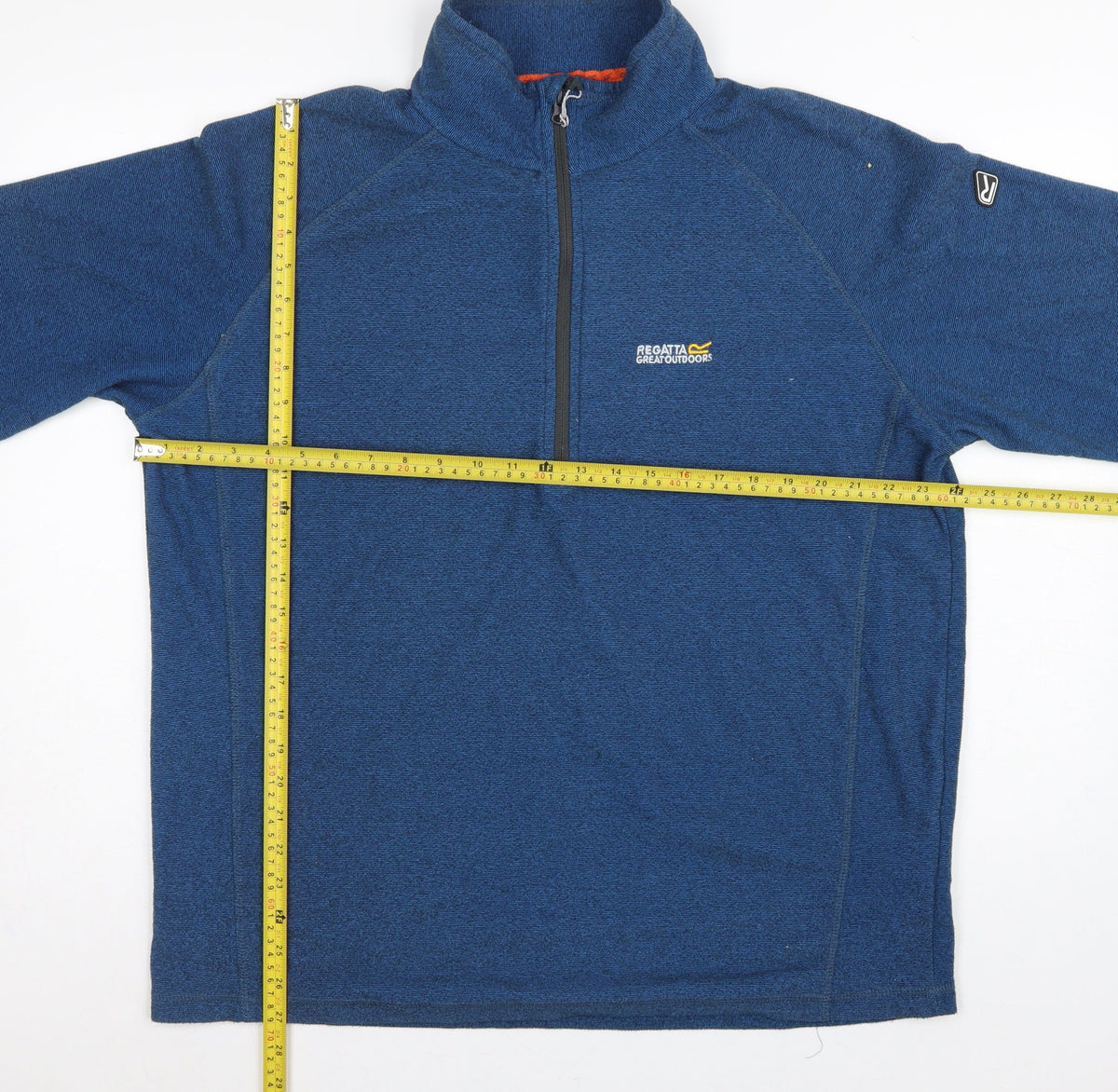 Close-up detail of Regatta Men’s Blue XL Half Zip High Neck Outdoor Fleece Sweatshirt