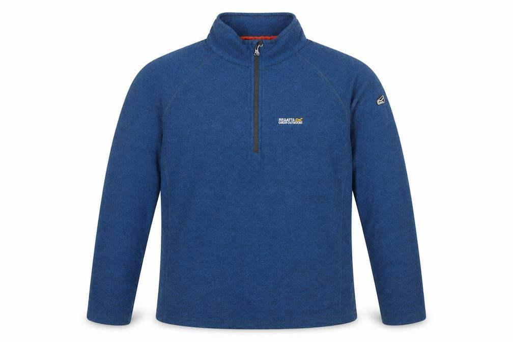Front view of Regatta Men’s Blue XL Half Zip High Neck Outdoor Fleece Sweatshirt
