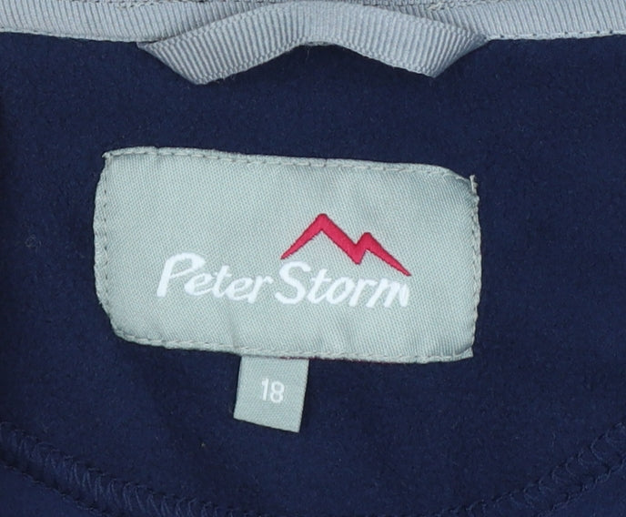 Peter Storm Women Blue UK 18 Pullover 1/4 Zip Fleece Sweatshirt