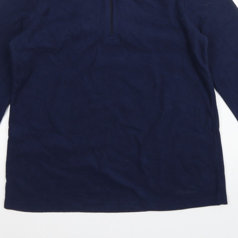 Peter Storm Women Blue UK 18 Pullover 1/4 Zip Fleece Sweatshirt