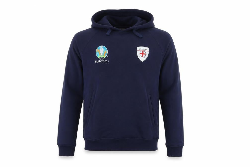Front view of UEFA Euro 2020 England Men's Blue M Pullover Hoodie Football
