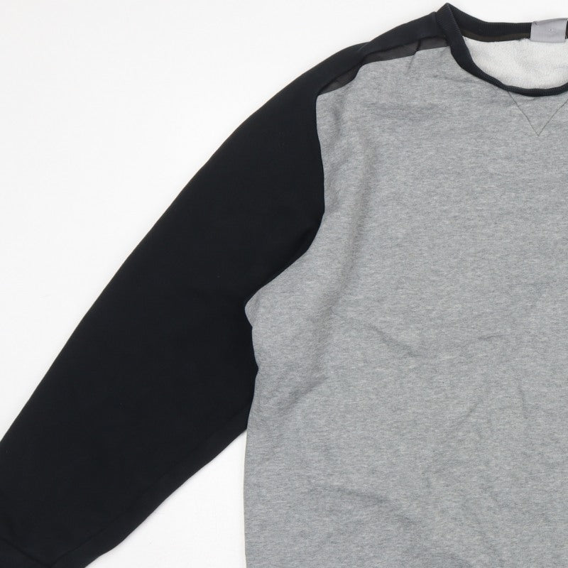 Puma Men’s Grey Black XXL Logo Fleece Crew Neck Pullover Sweatshirt