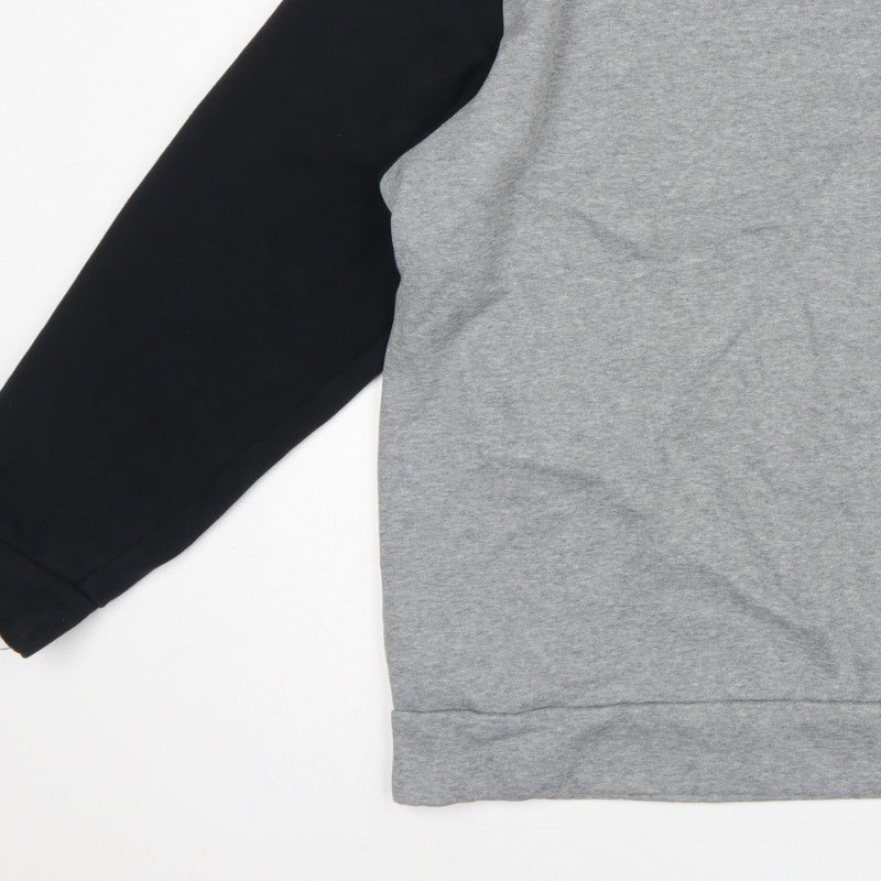 Puma Men’s Grey Black XXL Logo Fleece Crew Neck Pullover Sweatshirt