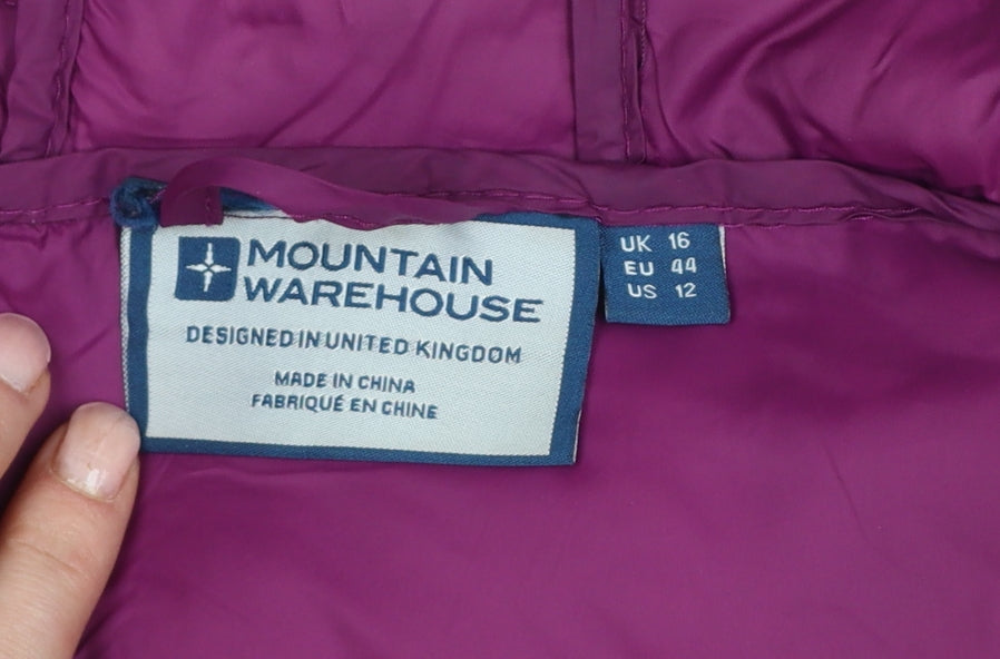 Mountain Warehouse Women's Purple UK 16 Hooded Puffer Jacket
