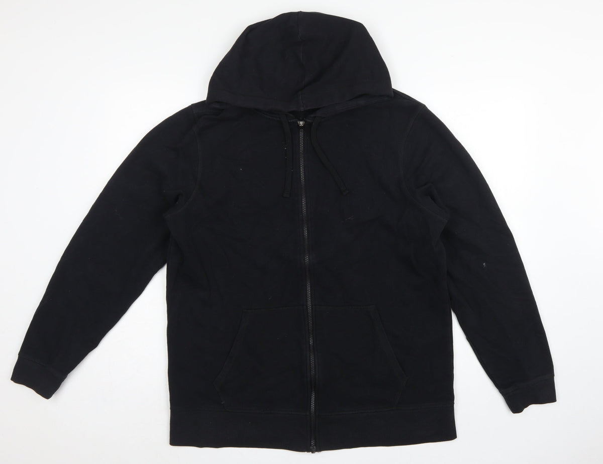 Reebok Men’s Black L Full Zip Hooded Fleece Hoodie Pockets
