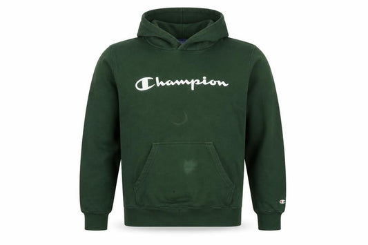 Front view of Champion Men’s Green M Pullover Logo Hoodie Pocket