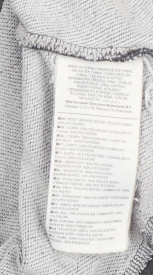 Nike Men’s Grey Large Pullover Dri-FIT Logo Hoodie