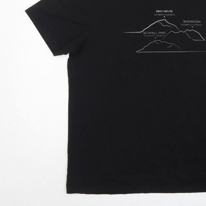 Mountain Warehouse Men Black XL Isocool Mountain Graphic T-Shirt