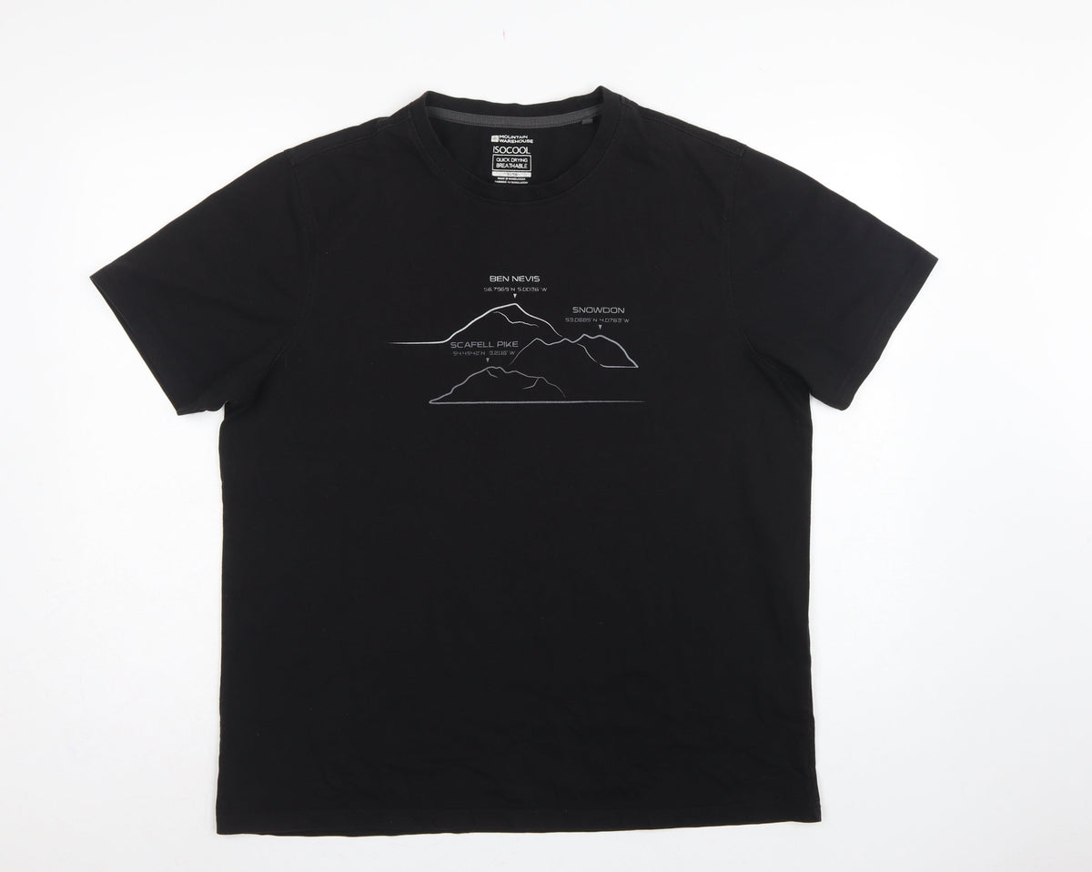 Mountain Warehouse Men Black XL Isocool Mountain Graphic T-Shirt