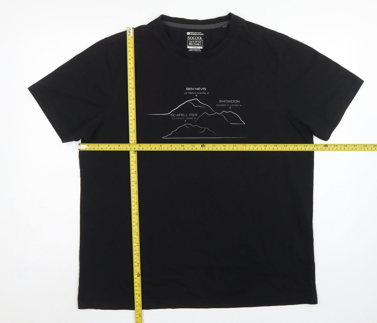 Mountain Warehouse Men Black XL Isocool Mountain Graphic T-Shirt