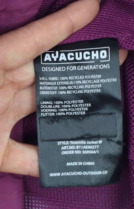 Ayacucho Women’s Purple M Yosemite Waterproof Hooded Rain Jacket