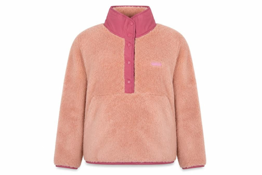 Spyder Women Pink L Fleece Snap Neck Pullover Sweatshirt