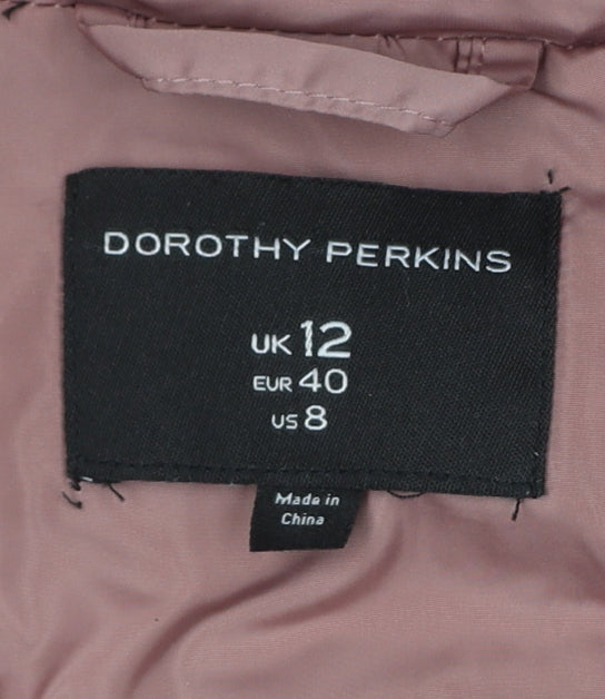 Dorothy Perkins Women Pink UK 12 Hooded Quilted Puffer Jacket