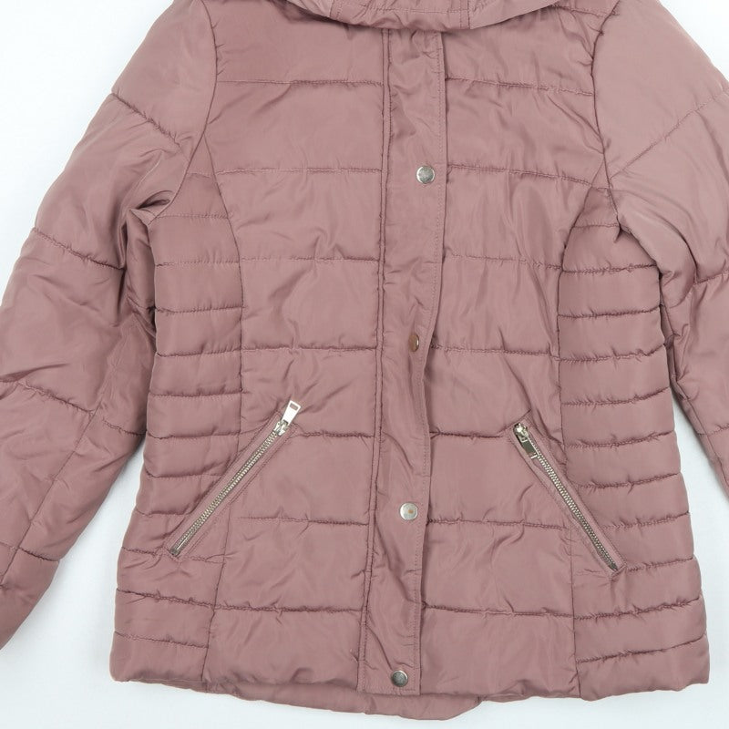 Dorothy Perkins Women Pink UK 12 Hooded Quilted Puffer Jacket