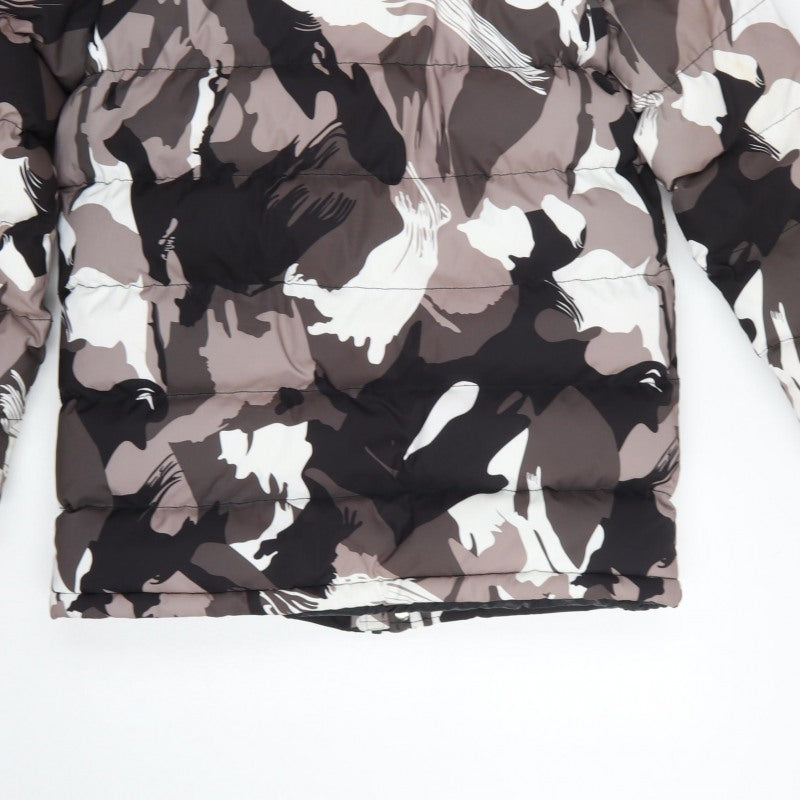 KWD Men's Multicoloured S Camo Puffer Jacket Hood Faux Fur Trim