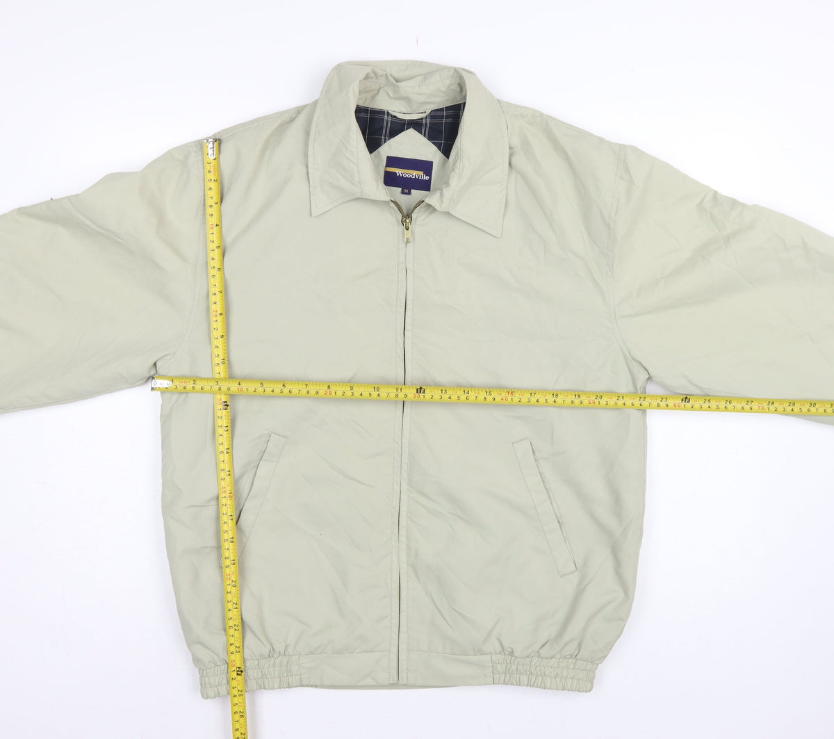 Woodville Men's Beige M Full Zip Lightweight Polyester Lined Jacket