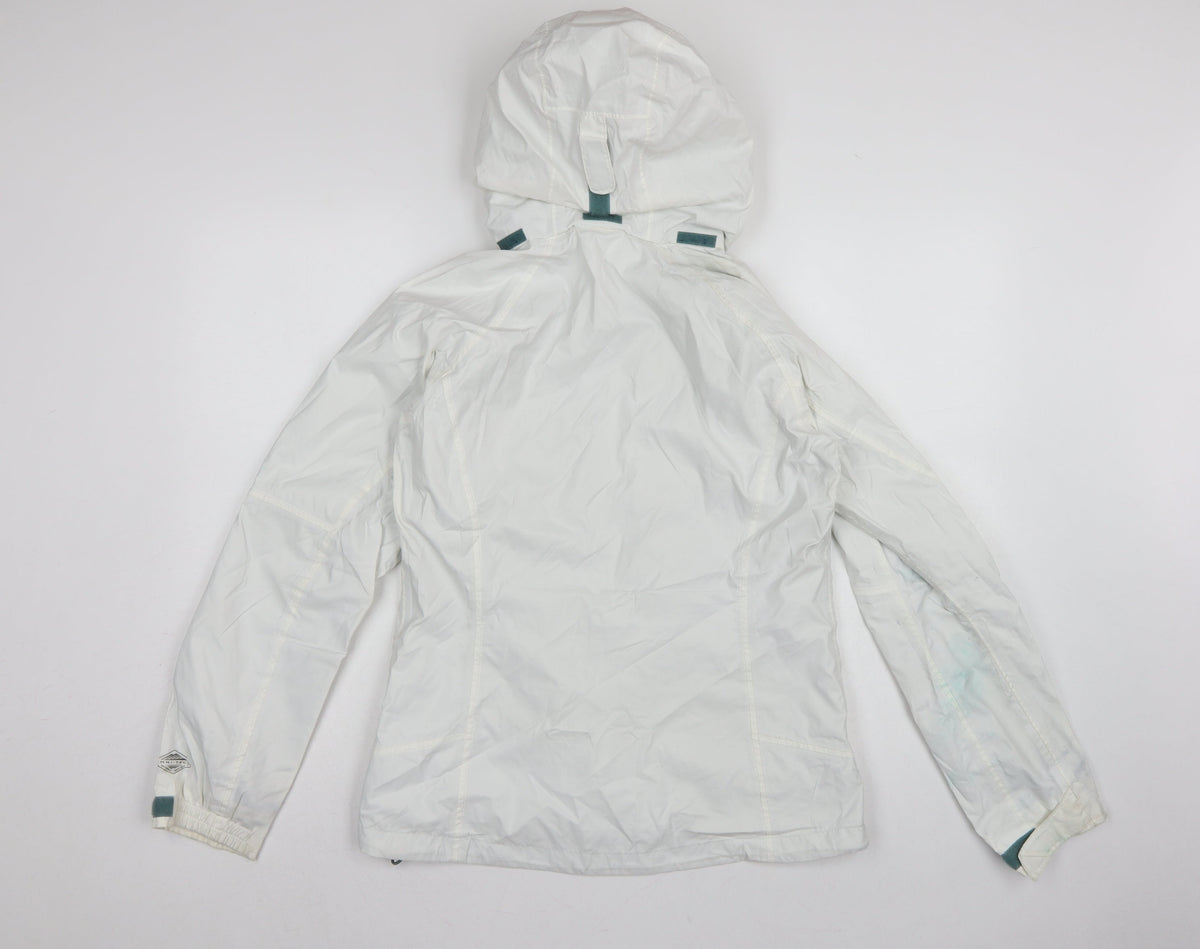 Columbia Women’s White Small Ski Jacket Hooded Waterproof Nylon