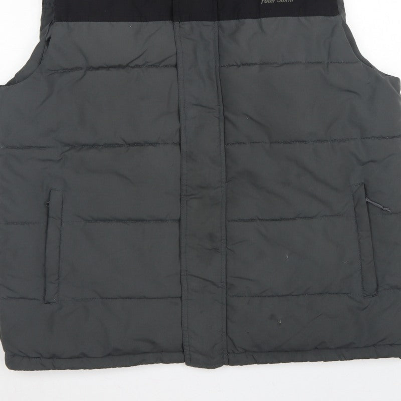 Peter Storm Men's Black Grey XL Puffer Bodywarmer Quilted Gilet
