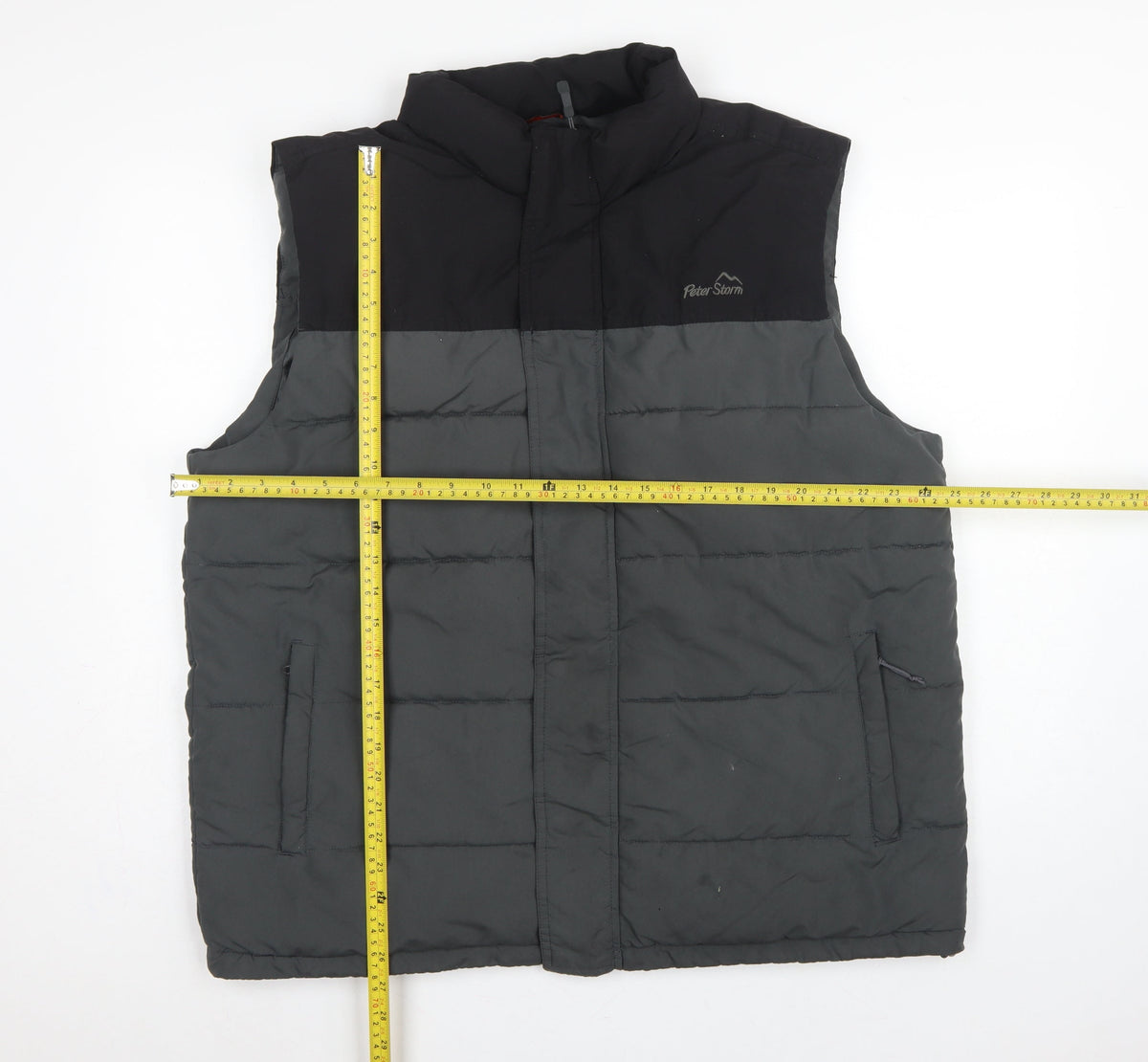 Peter Storm Men's Black Grey XL Puffer Bodywarmer Quilted Gilet