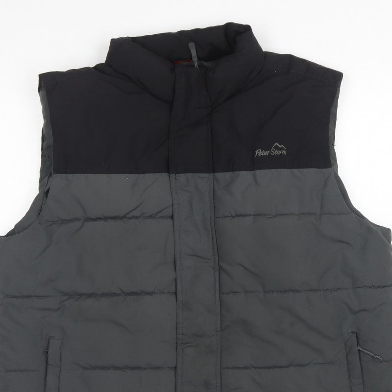 Peter Storm Men's Black Grey XL Puffer Bodywarmer Quilted Gilet