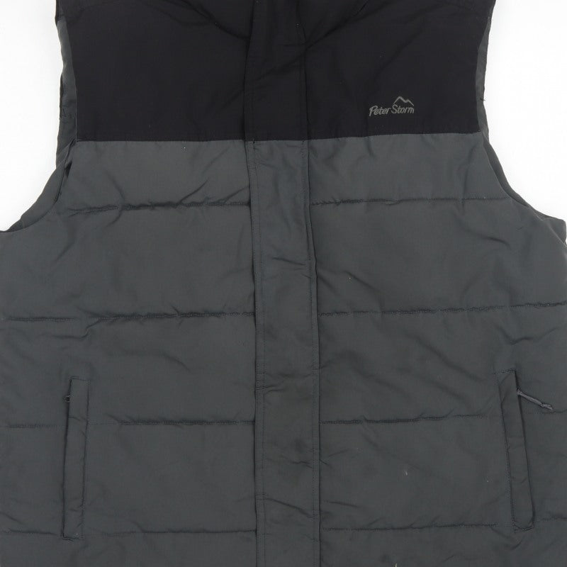 Peter Storm Men's Black Grey XL Puffer Bodywarmer Quilted Gilet
