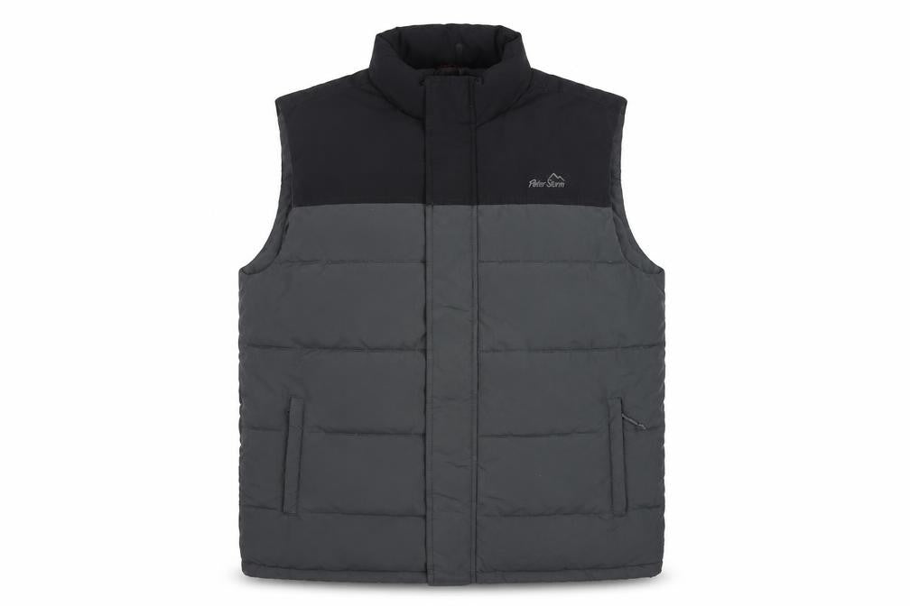 Peter Storm Men's Black Grey XL Puffer Bodywarmer Quilted Gilet