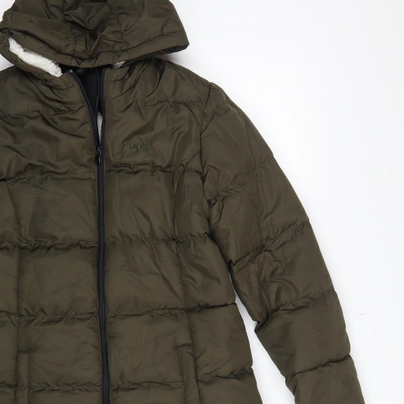 Lee Cooper Women’s Green UK 10 Hooded Quilted Puffer Jacket Coat