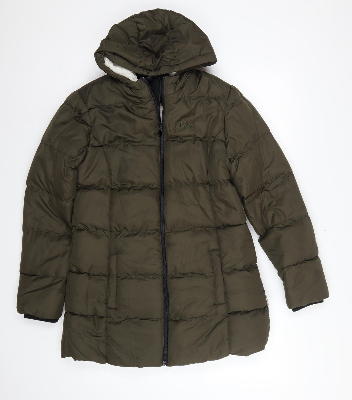 Lee Cooper Women’s Green UK 10 Hooded Quilted Puffer Jacket Coat