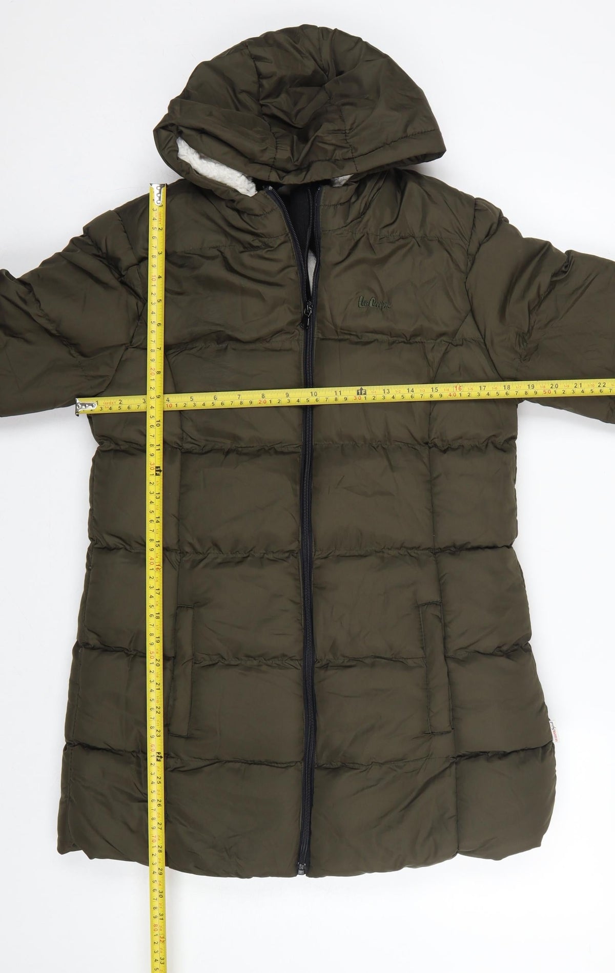 Lee Cooper Women’s Green UK 10 Hooded Quilted Puffer Jacket Coat