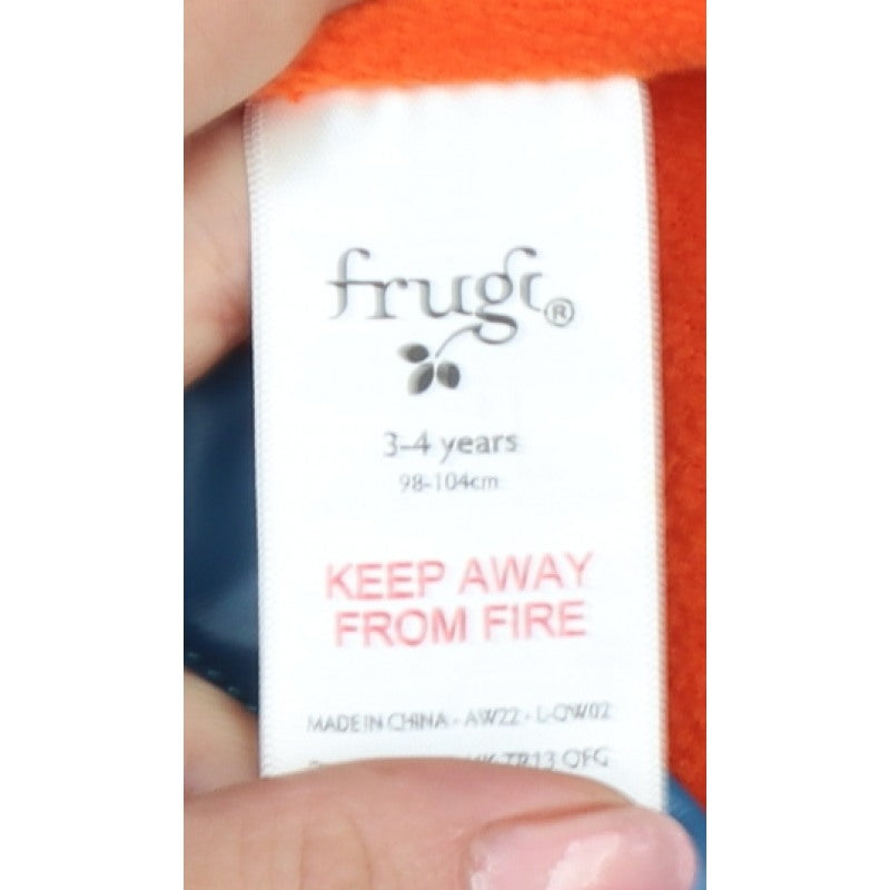 Frugi Boys Multicoloured 3-4 Years Hooded Fleece-Lined Rain Jacket