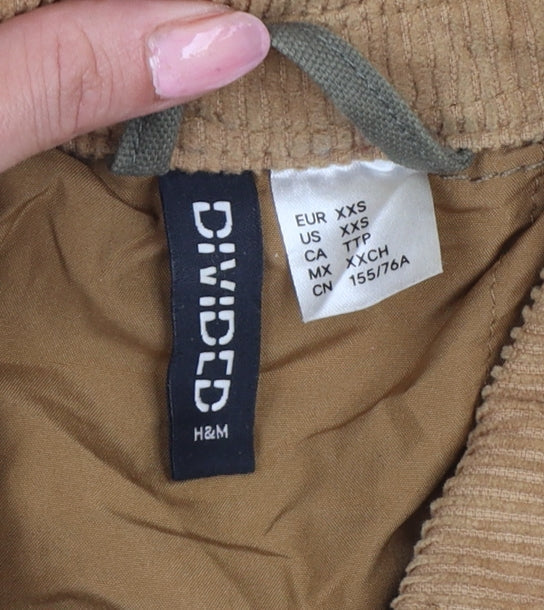 H&M Divided Women's Green XXS Military Padded Cotton Jacket