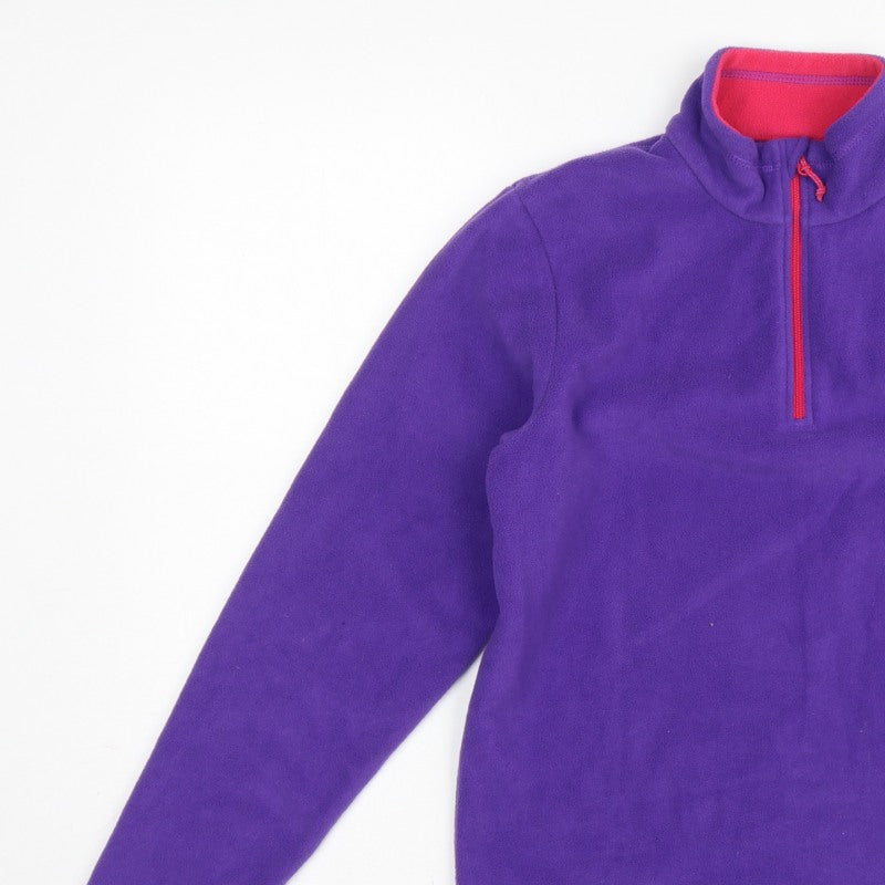 Quechua Girls Purple 14 Years Fleece 1/4 Zip Pullover Sweatshirt
